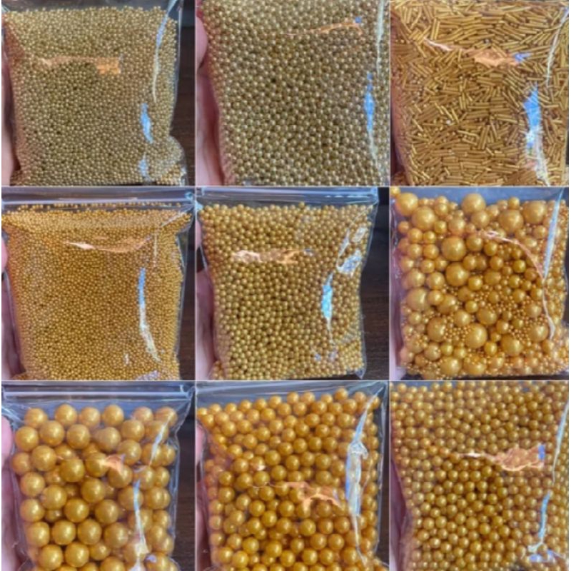 

Hiasan sprinkle gold 4mm 100gr