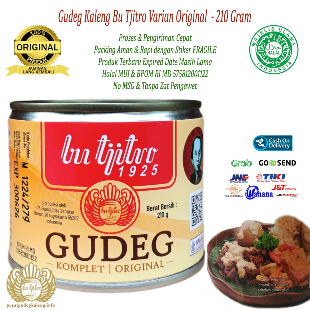 

Gudeg Kaleng Bu Tjitro Varian Komplet Original Asli Jogja - 210Gram