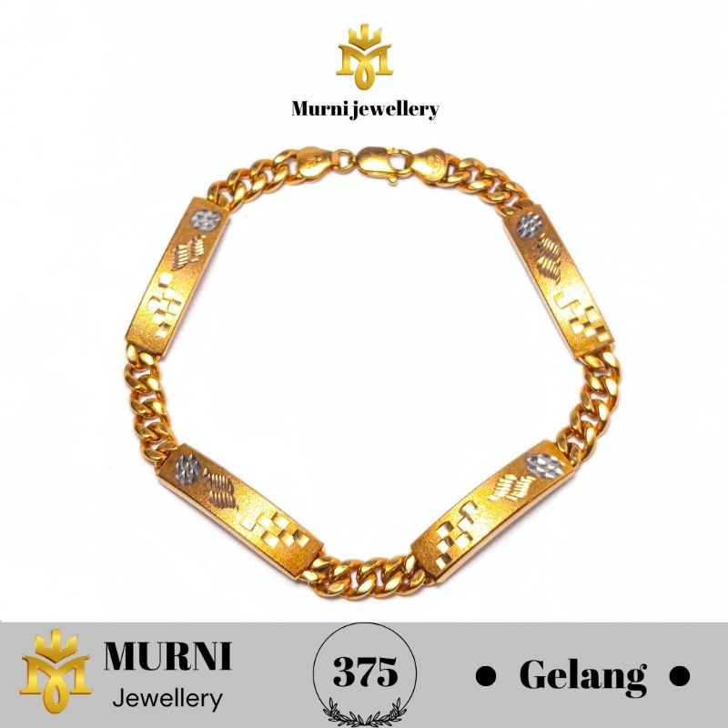Gelang papan stackle emas muda 375/8k asli - Toko Mas Murni
