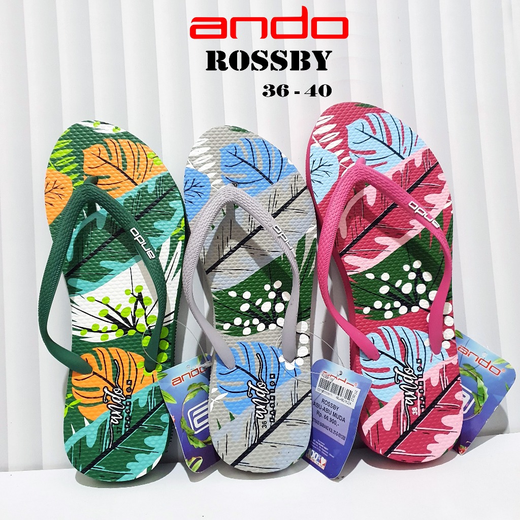 Sandal ANDO ROSSBY - Sandal Jepit Wanita Dewasa - Jepit Motif size 36-40