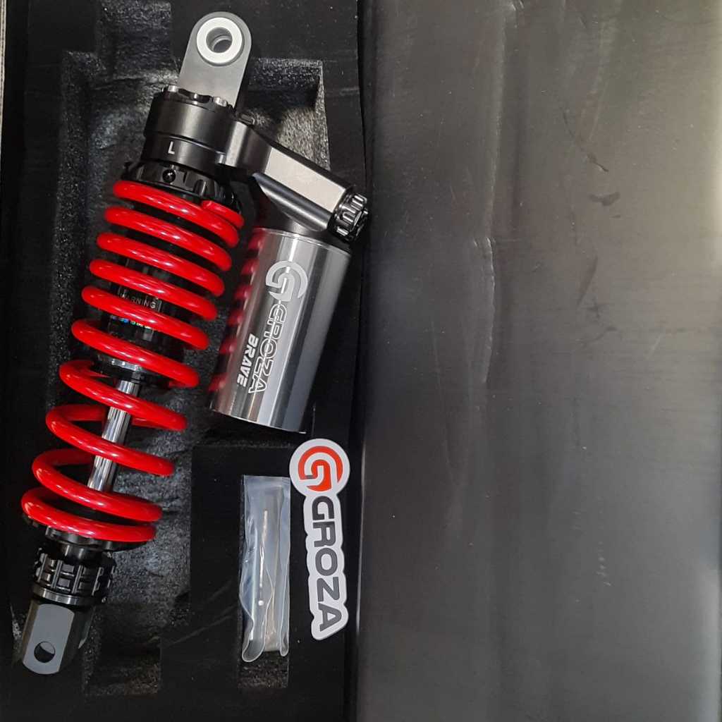 SKOK BELAKANG GROZA BRAVE SERIES 305 MM MIO BEAT SCOOPY MERAH CLIK AKTIF ORIGINAL GROZA