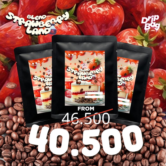 

Blend Strawberry Land (1 pcs / 3 pcs ) Drip Bag Coffee - ( kopi instant filter )
