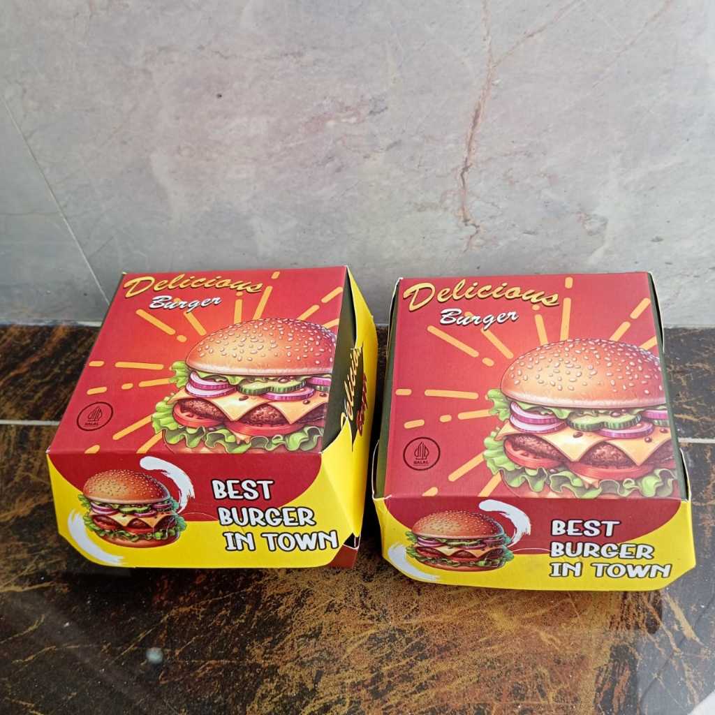 

500 Lembar bungkus burger / Wadah burger ivory voil / Kemasan burger ukuran 10 x 10 x 8 cm
