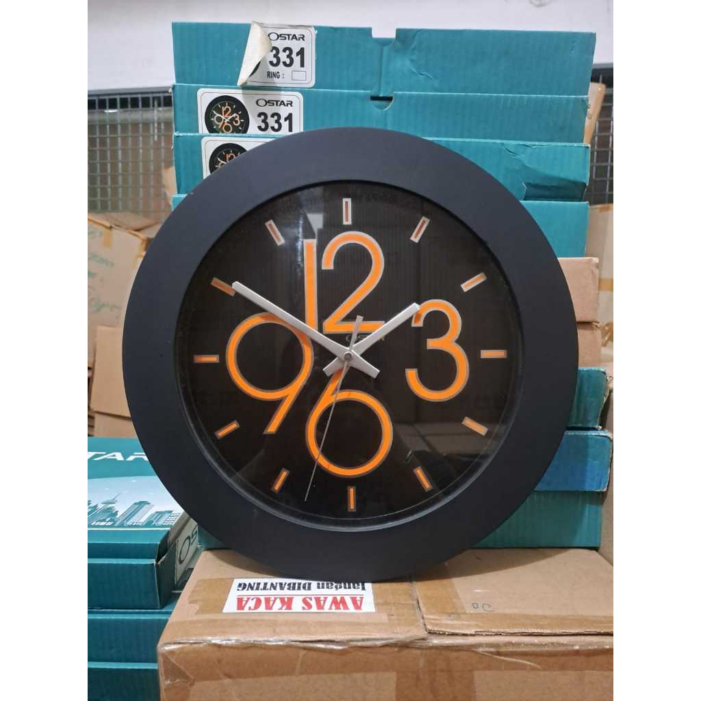 JAM DINDING OSTAR MESIN SILENT ( TIDAK BUNYI )