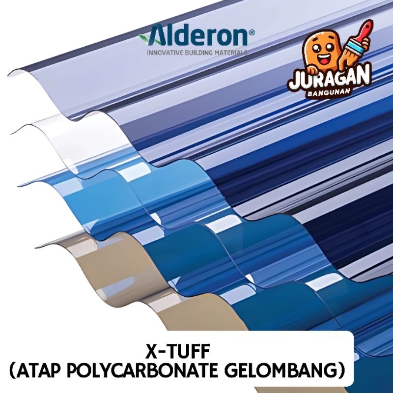 ALDERON X-Tuff (Atap Polycarbonate Gelombang) X-Tuff Roma Greca Trimdeck Tembus Cahaya | Kanopi Temb