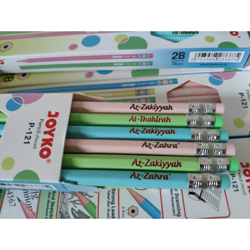 

Pensil Joyko Custom Nama Tulisan Grafir Laser | FREE Custom Nama / Logo ukir | Pencil Joyko Kayu Souvenir Custom Grafir Laser