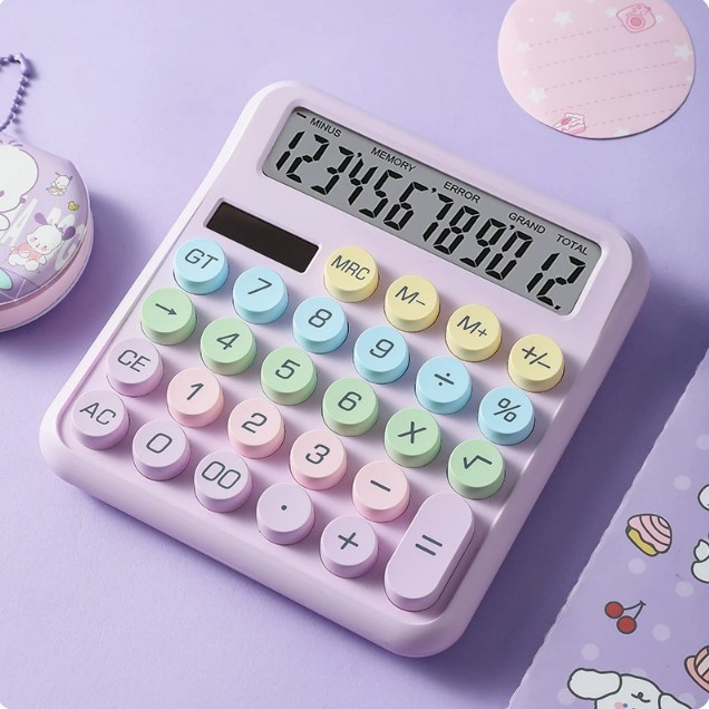 

Kalkulator Daya ganda Baterai dan Surya 12 Digit