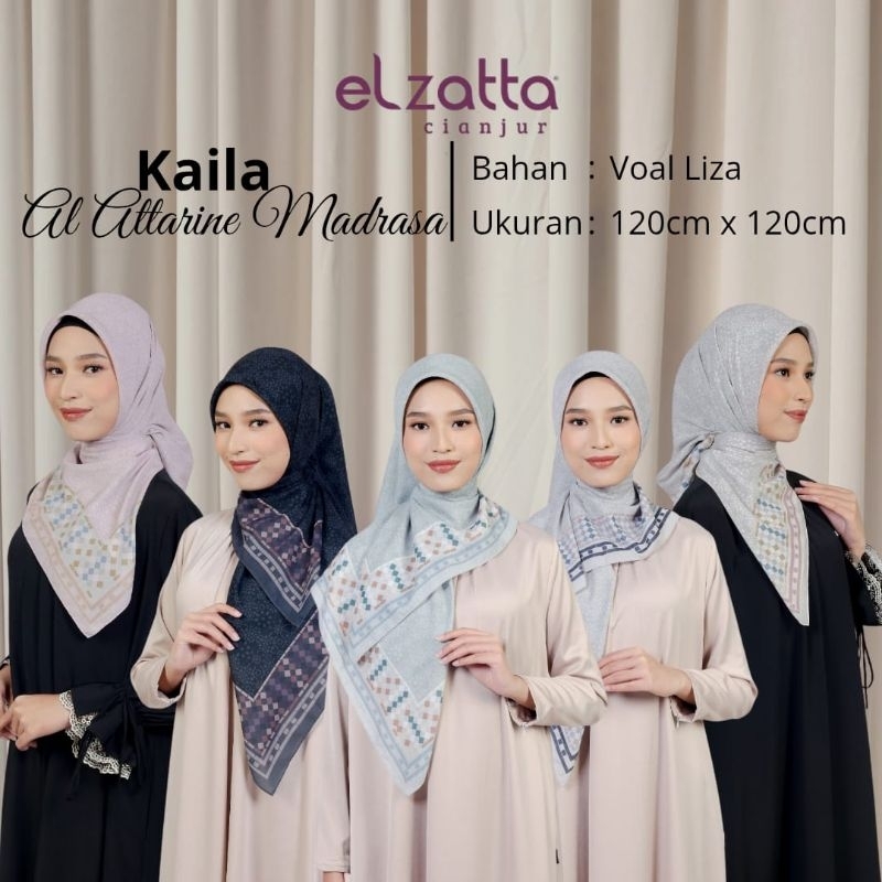 ELZATTA KAILA AL ATTARINE MADRASA BAHAN VOAL PREMIUM MOTIF PREMIUM KERUDUNG ELZATTA  ELZATTA HIJAB E