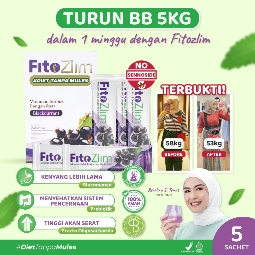 

FitoZlim Isi 5 Sachet Minuman Sehat Alami Fiber Drink Detox Penurun Berat Badan