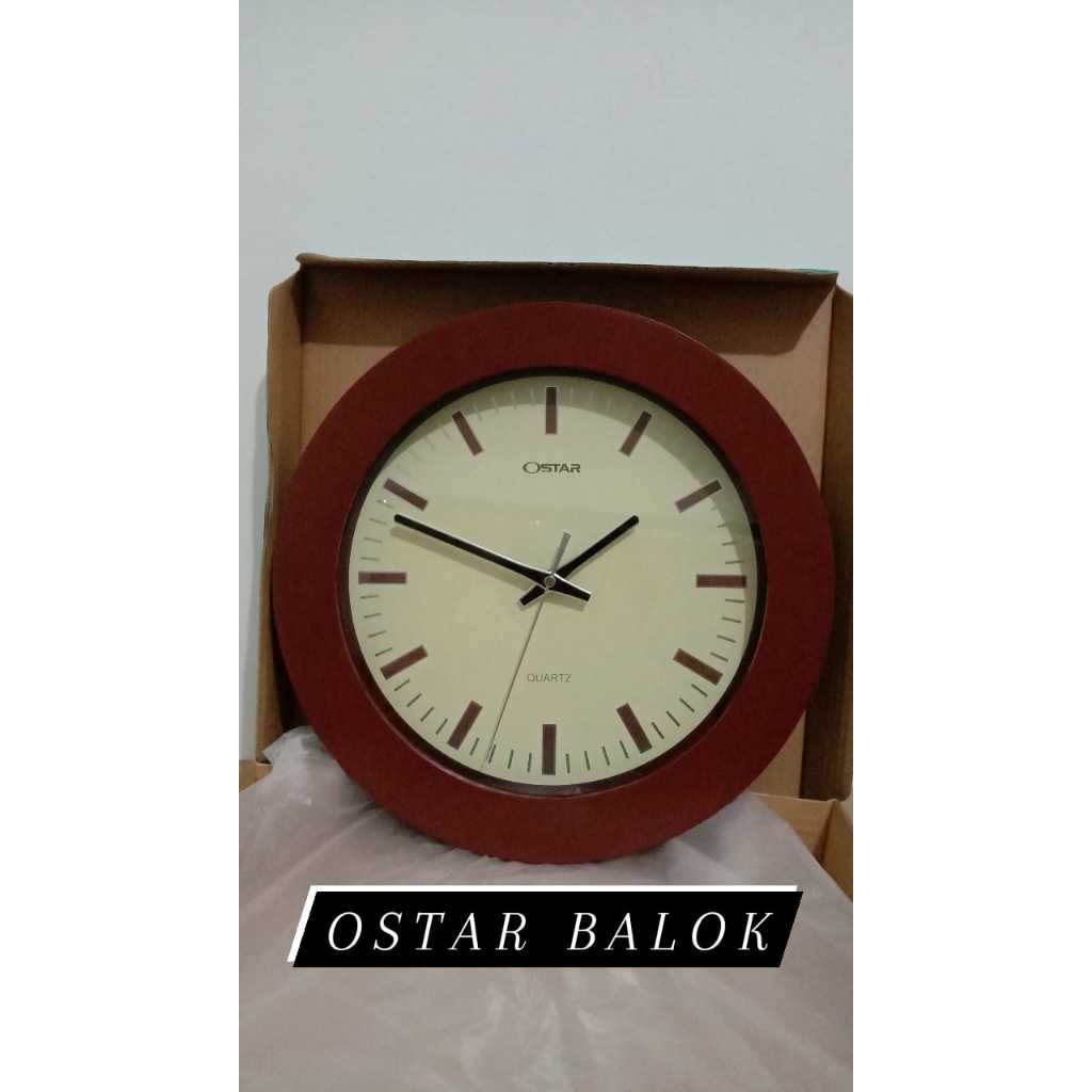JAM DINDING OSTAR MESIN SILENT ( TIDAK BUNYI )