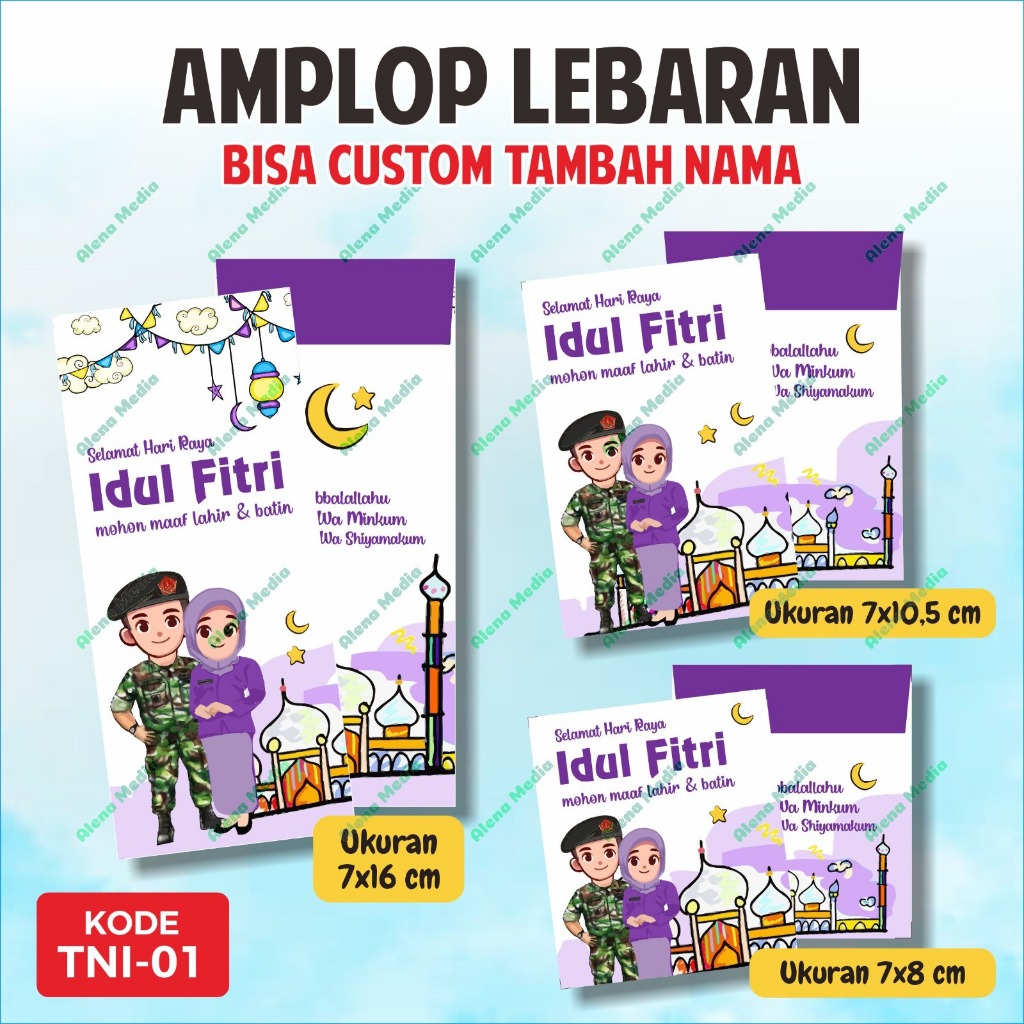 

[ISI 10 BIJI] TNI.01 - Amplop Idul Fitri Mabes TNI IKKT | Amplop Lebaran Custom | Amplop Custom