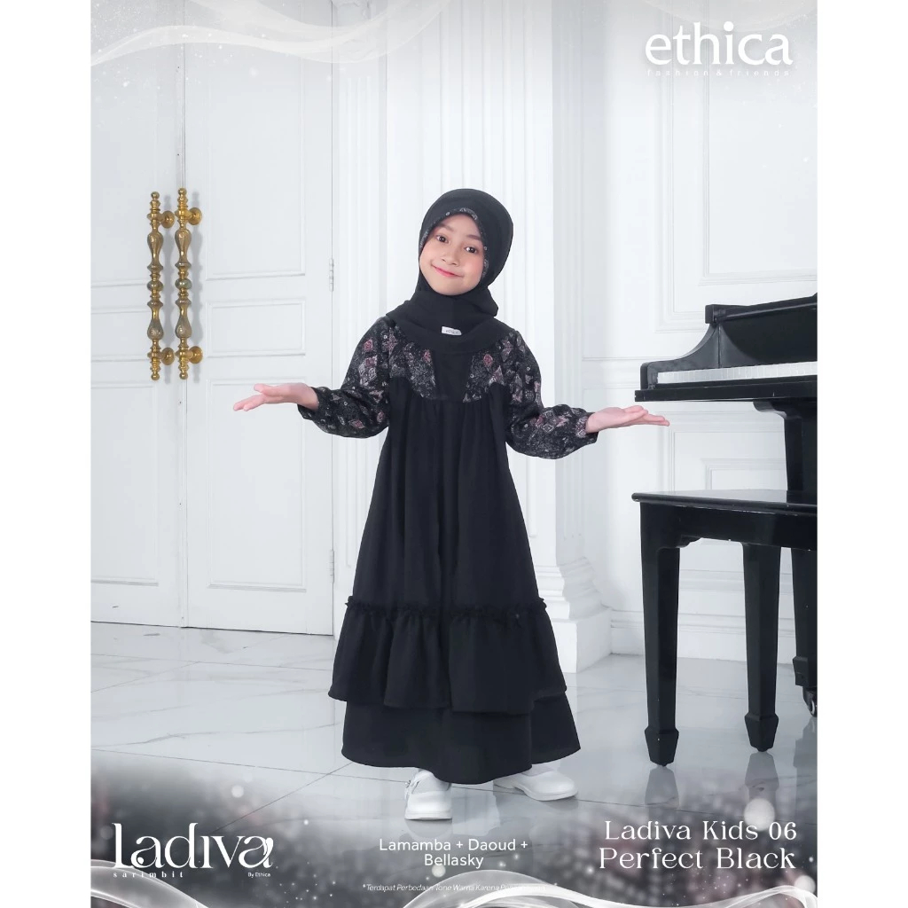 Ethica - Perfect Black | Gamis Anak Hitam | Koko Anak Hitam | Gamis Koko Hitam Batik | Gamis Koko Et