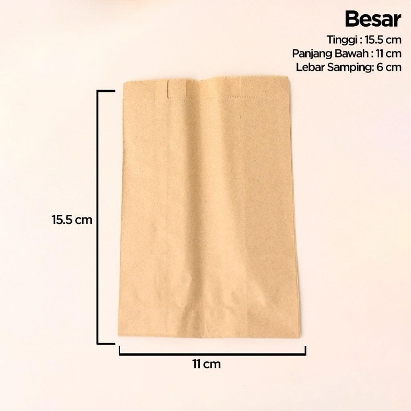Kantong Kertas Polos | Kantong Roti Fried Chicken Snack | Paperbag Kertas Donat  | Kertas Kentang Go