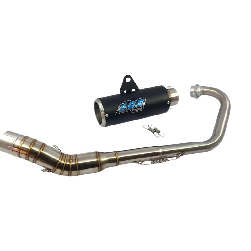 Knalpot dos gp1 black mx king150 ready drum tembak tembak