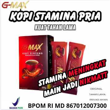 

KOPI G-MAX KOPI STAMINA PRIA DEWASA TAHAN LAMA ORIGINAL BPOM KOPI EXTRA GINGSENG DARI HERBAL ALAMI BERKUALITAS PREMIUM