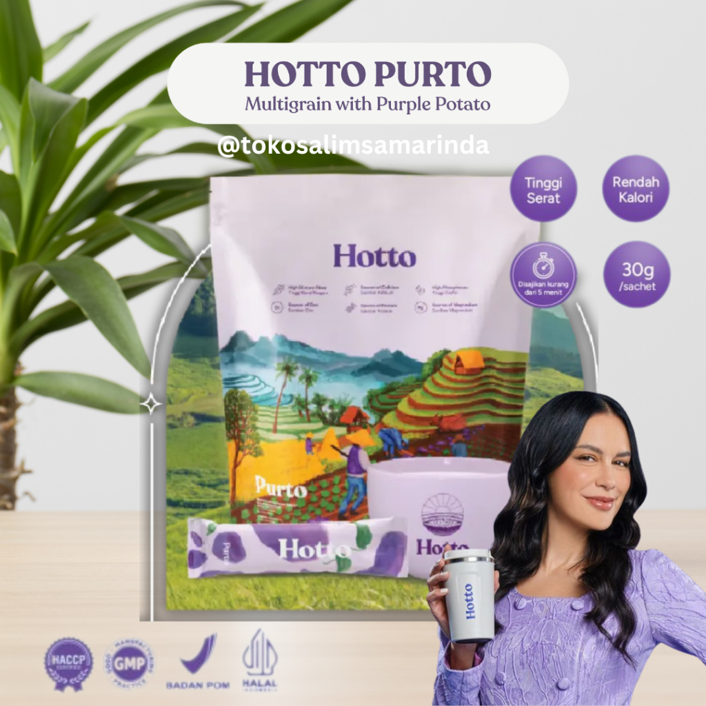 

Hotto Purto Multigrain with Purple Potato (Ubi Ungu) Oat Superfood BPOM