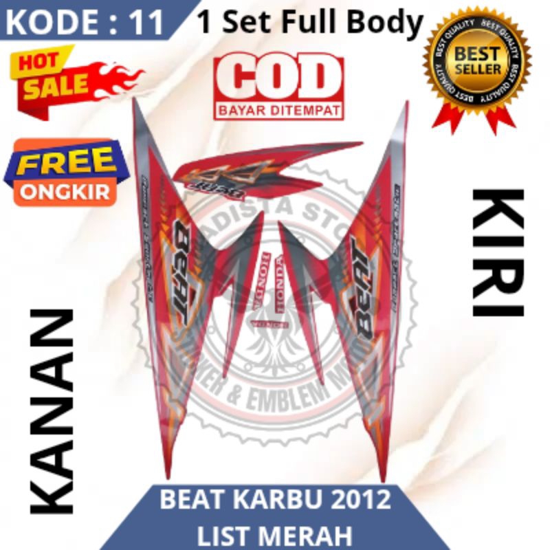 [TERMURAH] STRIPING/STIKER BEAT KARBU 2012 LIST MERAH ORIGINAL.