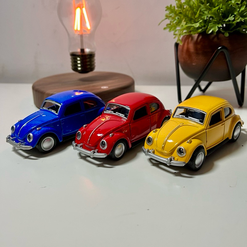 Diecast Miniatur Mobil Volkswagen Beetle skala 1:36 - Mobil Mr Bean; besi alloy