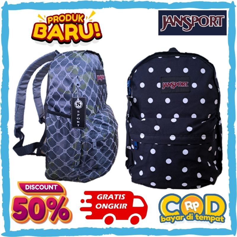 jansport tas ransel premium cowok dan cewek sekolah atau kerja tas punggung js motif terbaru