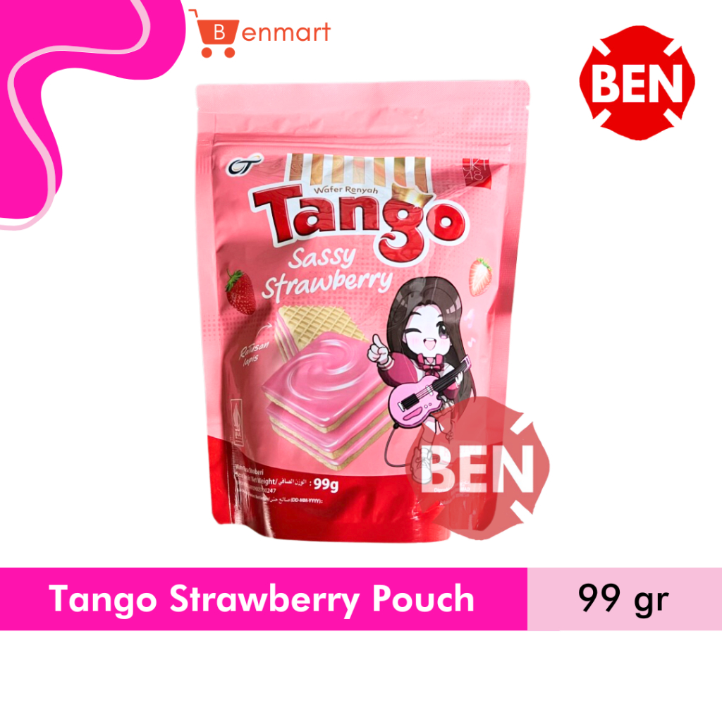 

Wafer Tango SASSY STRAWBERRY Pouch 99g 99gr 99 gram - Stroberi