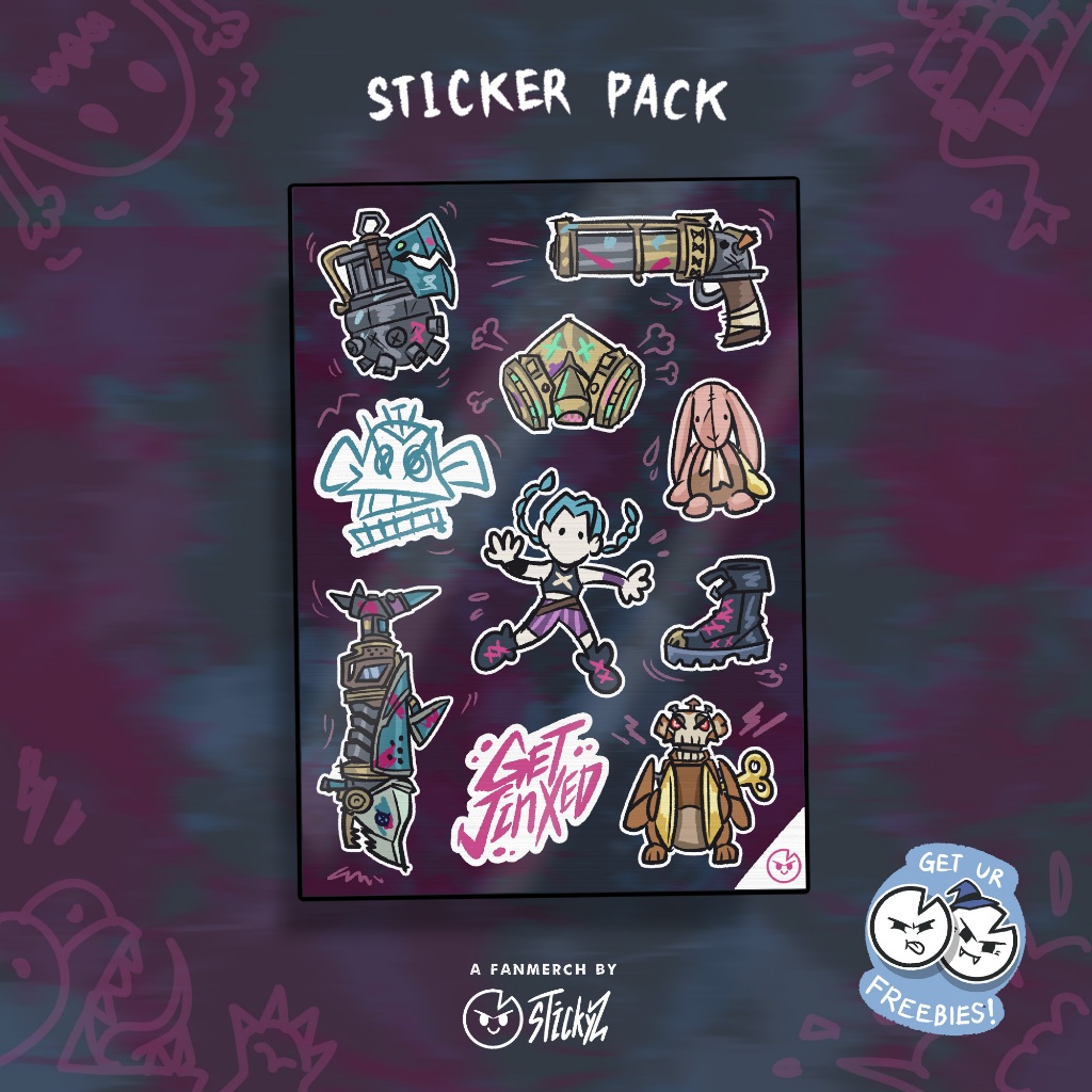 

Stickyz : Arcade sticker pack | FanMerch | stiker vinyl | kiss cut | stiker arcane | jinx & VI