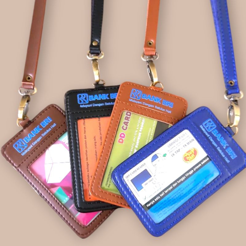 

Lanyard BRI | Id Card Holder Name Tag Kulit Model Simpel Elegant