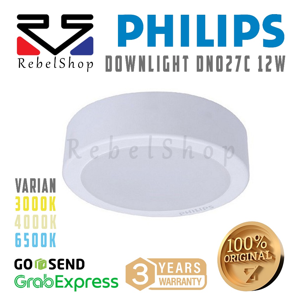 Philips DN027C G3 Lampu Downlight Outbow 12W LED12 Bulat D175 - 12 W 12 Watt 12Watt