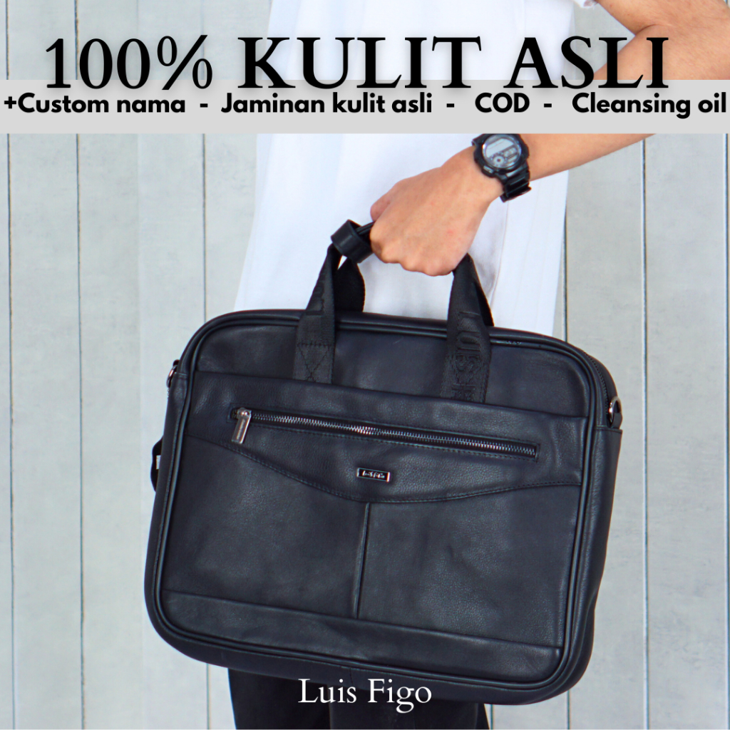 TAS LAPTOP KULIT PRIA / TAS KERJA KULIT ASLI LUIS FIGO [LIAM 9906]