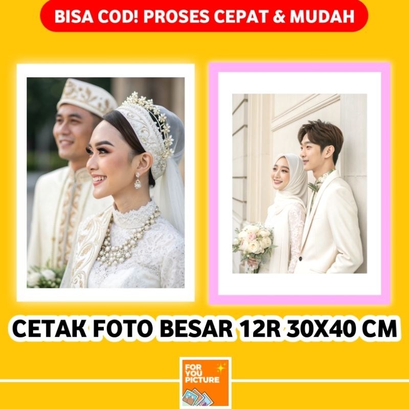 CUCI CETAK FOTO CUSTOM PLUS BINGKAI AESTHETIC BESAR 40X30 12R HIGH QUALITY PROSES CEPAT DAN MUDAH UN