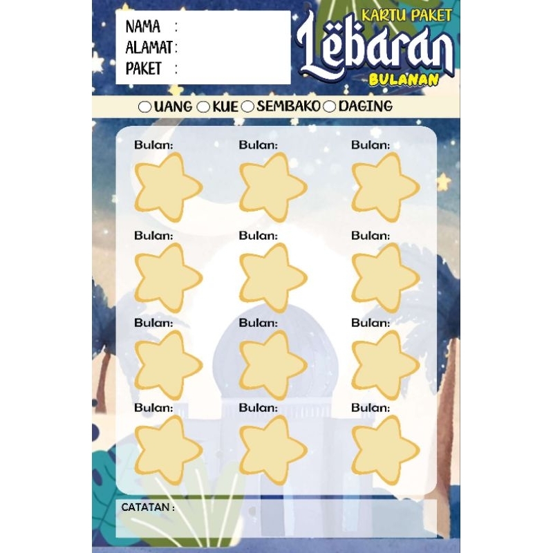

KARTU PAKET LEBARAN AC BULANAN UK 10X15CM NON-CUSTOM