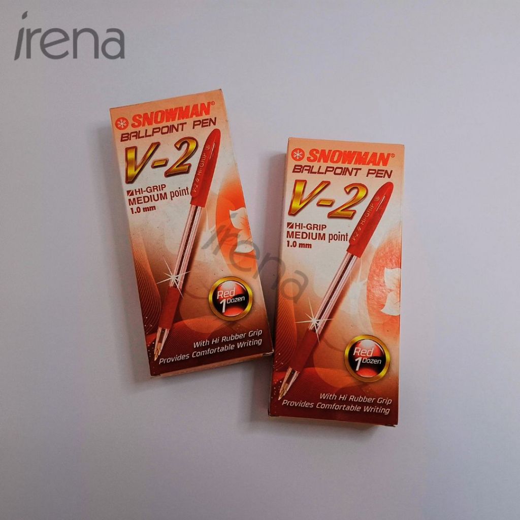 

Snowman Pulpen Bolpen V2 1.0mm Ballpoint Merah Murah Berkualitas