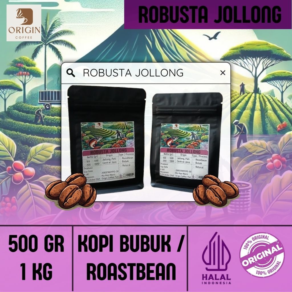 

Kopi Robusta Jollong Asli 500 gr & 1 kg | Kopi Bubuk 100% Murni Tanpa Campuran | Kopi Khas Pati