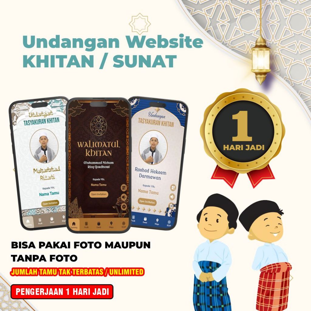 Undangan Digital Website Khitan Cantik,Menarik, & Unik, Undangan Khitan, undangan khitanan dan aqiqa
