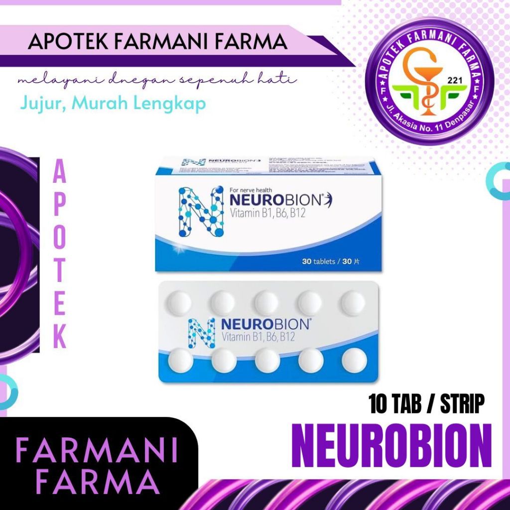 NEUROBION PUTIH 10 TABLET STRIP VITAMIN SARAF