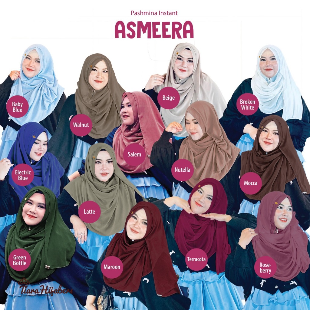 Hijab Instant Asmeera/Hijab Lebaran/Hijab Kekinian/Hijab Instant Terbaru/Hijab Instant Cantik