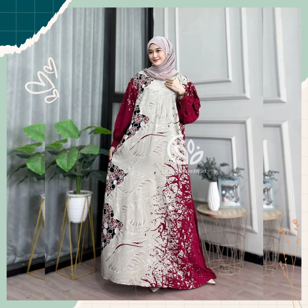Gamis Zivana Batik Drees Polos Jumbo Homey Dres Maxy Dress Maxi Selebgram Hits Daily  Ld 110 120 igs