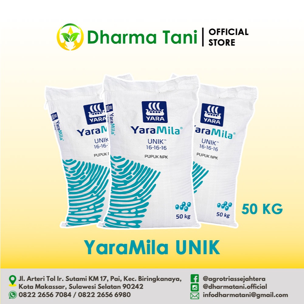 Pupuk NPK YaraMila UNIK 16-16-16 kemasan 50 kg