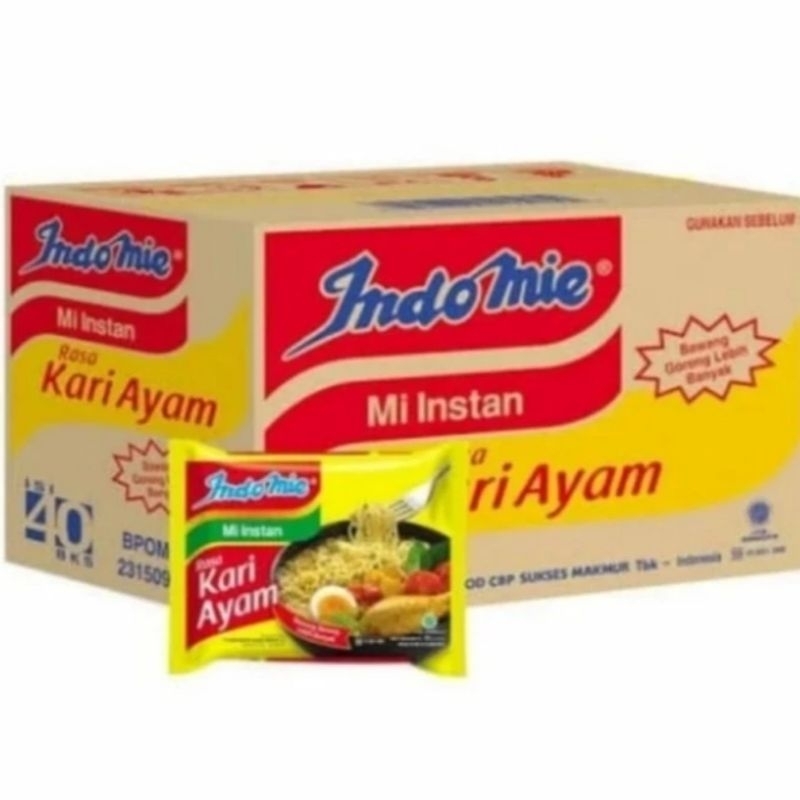 

Indomie Mie Instan Rasa Kari Ayam 72 gr [ 1 Ctn isi 40 Bks ]