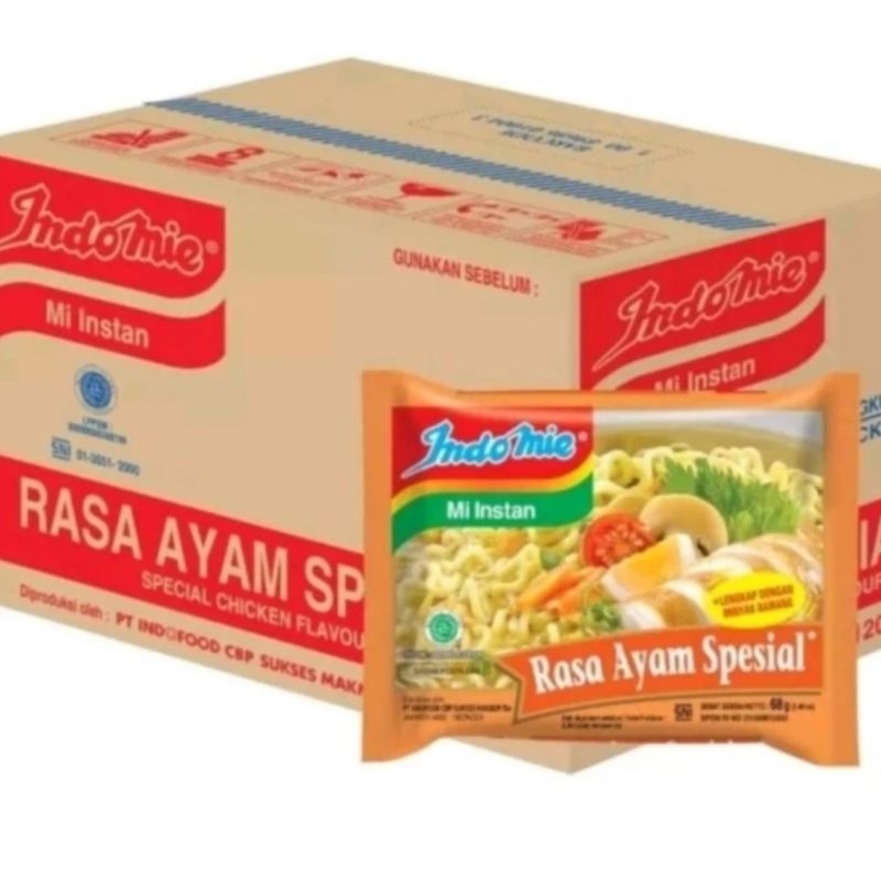 

Indomie Mie Instan Rasa Ayam Spesial 68 gr [ 1 Dus isi 40 Pcs ]