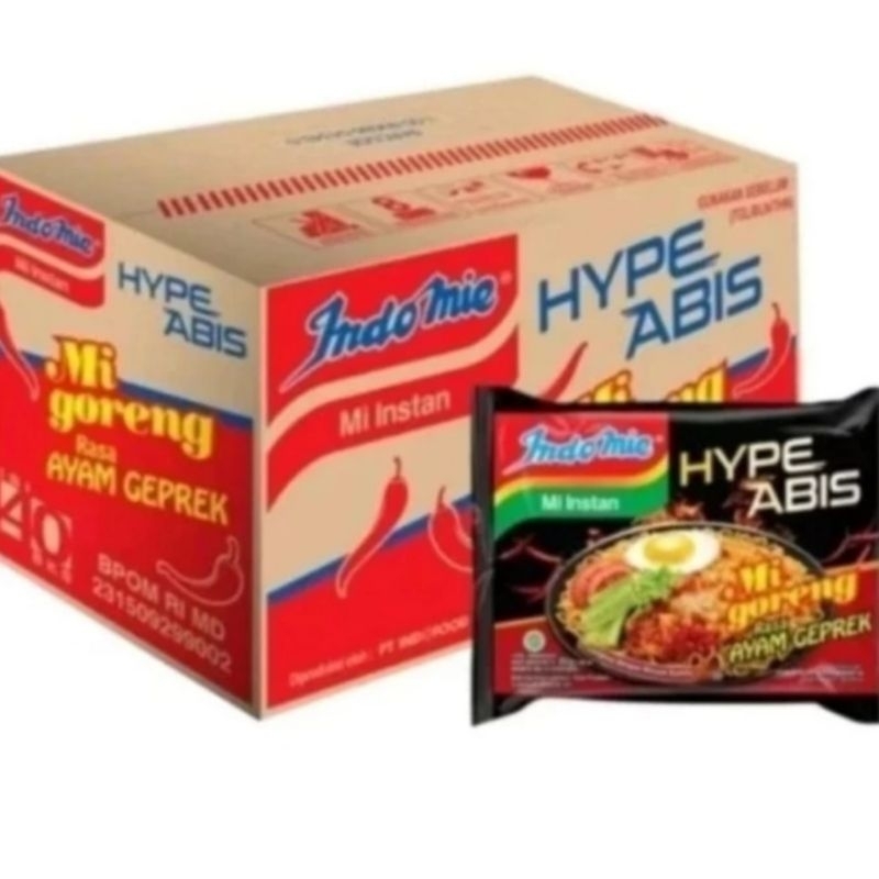 

Indomie Mie Instan Goreng HypeAbis Rasa Ayam Geprek 85 gr [ 1 Dus isi 40 Pcs ]