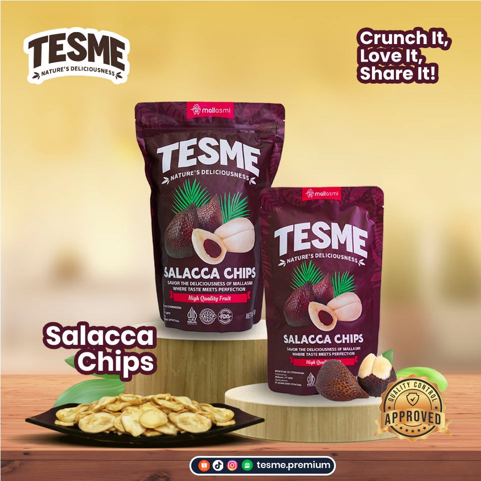 

TESME PREMIUM SALACCA CHIPS (KERIPIK SALAK RASA ALAMI MENYEHATKAN) 45gr