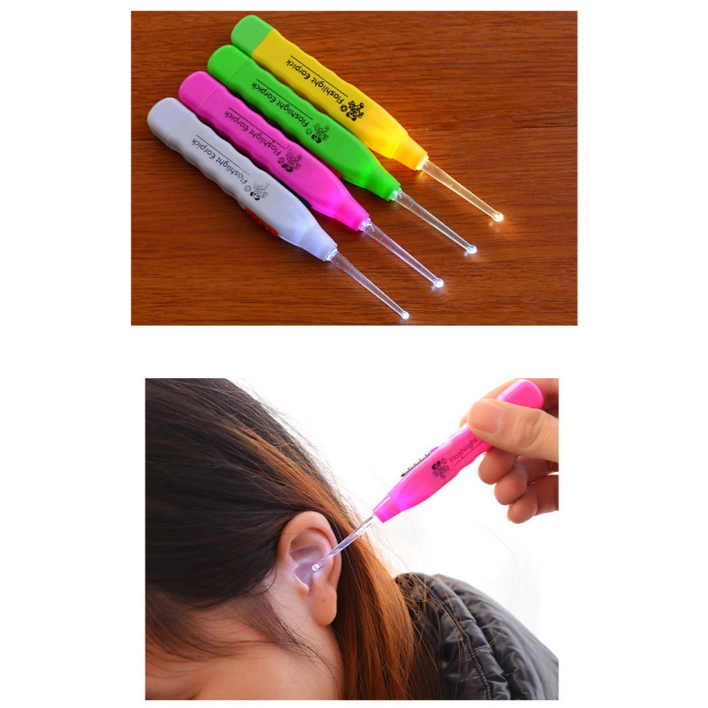 Korek Kuping LED 3in1 Flashlight Solusi Praktis untuk Kebersihan Telinga desain khusus travel size d