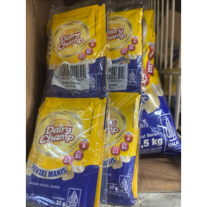 

Dairy Champ Krimer Kental Manis Putih isi 6/renceng