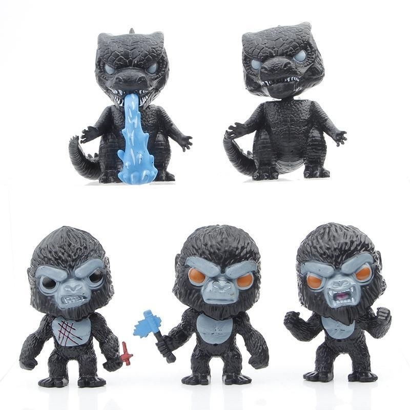 Figure Godzilla Vs Kong Chibi Satuan Random Mainan koleksi Godzilla king kong