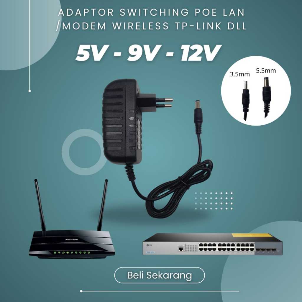 TERMURAH Adaptor 5Volt Adaptor 9Volt Adaptor 12Volt Switching Internet PoE Adaptor / Adaptor TP-LINK