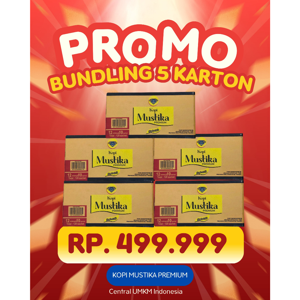 

KOPI MUSTIKA PROMO BUNDLING 5 KARTON - Coffee Mix Premium + Gula