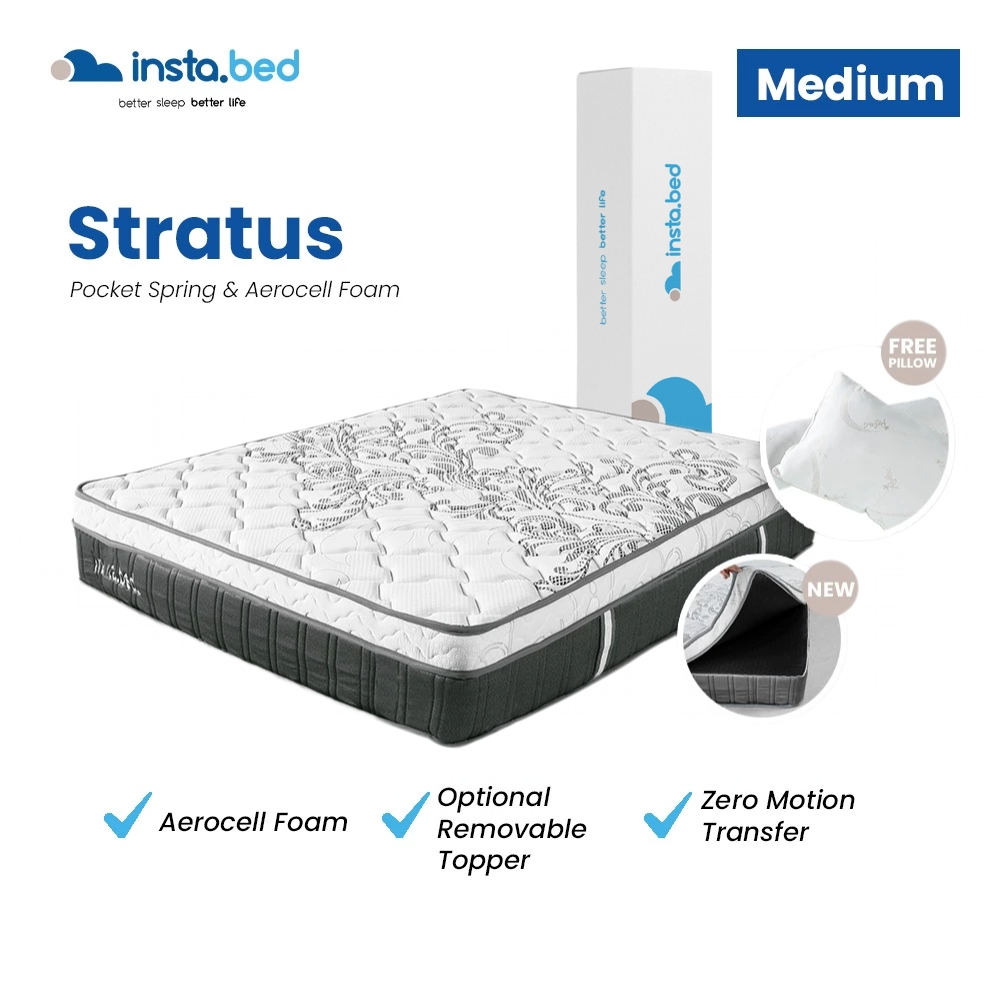 Matras Springbed INSTABED Stratus Spring bed 32 cm | 90 100 120 160 180 200x200 | Free Bantal & Matt