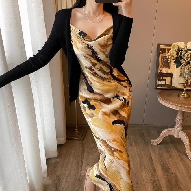 gaun bunga kuning pantai wanita jumbo korean floral summer outfit women beach tube long bodycon dres