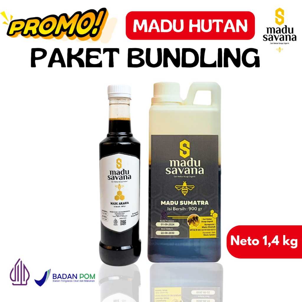 

Madu Savana Paket Bundling - Madu Hutan Asli Pure Original 100% [Dapat 2 Botol]