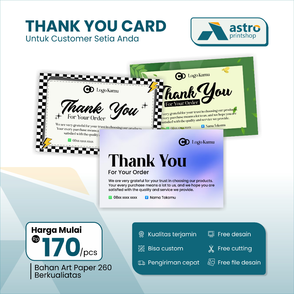 

THANKYOU CARD | KARTU UCAPAN TERIMAKASIH | THANKS CARD | GIFT CARD | THANKYOU CARD CUSTOM | SOUVENIR OLSHOP